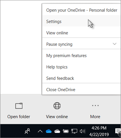 turn off onedrive sync for folder